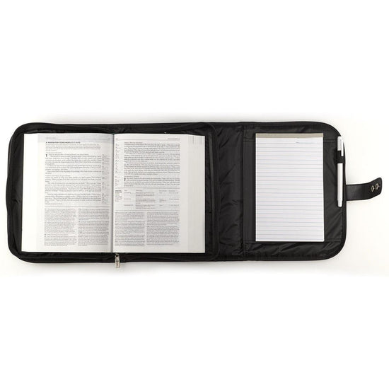 Black Polyester Tri-fold Organizer Bible Cover - Pura Vida Books