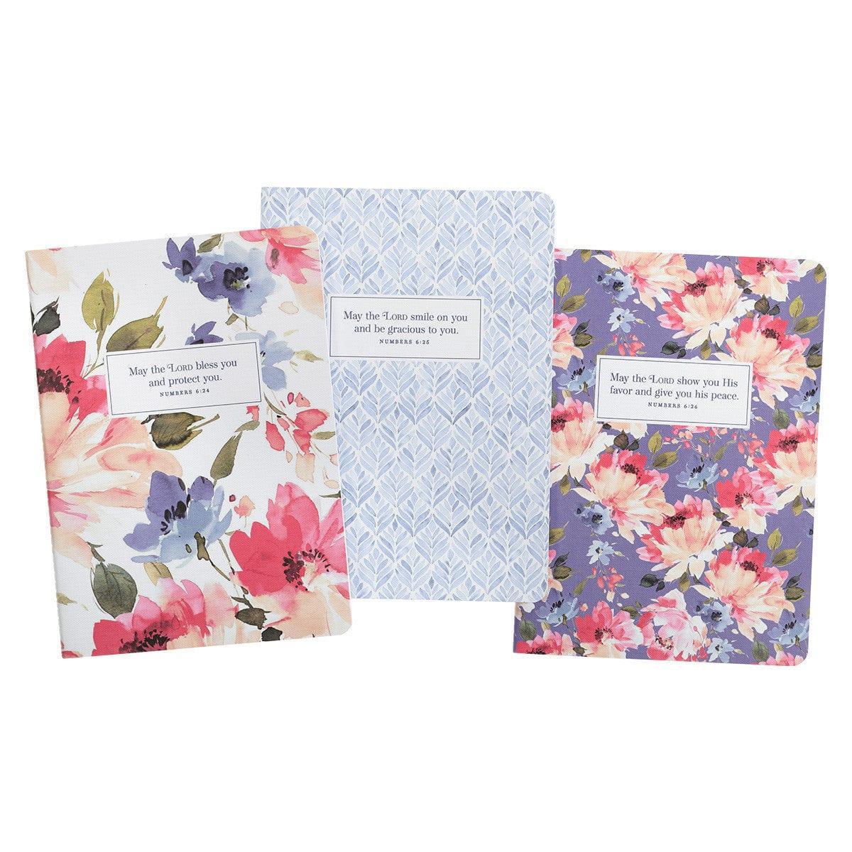 Bless and Protect You Floral Large Notebook Set - Numbers 6:24 - Pura Vida Books