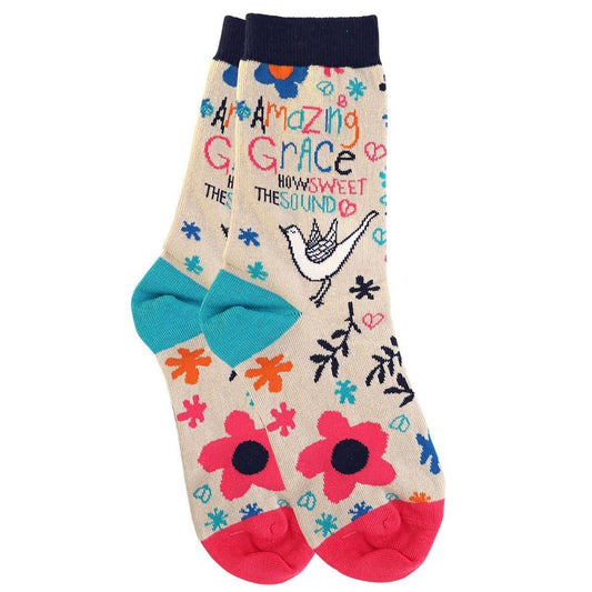 Bless My Sole Socks Amazing Grace Bird - Pura Vida Books