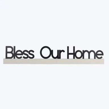 Bless Our Home - Wood Rustic Modern Tabletop Cutout Word Sign - Pura Vida Books