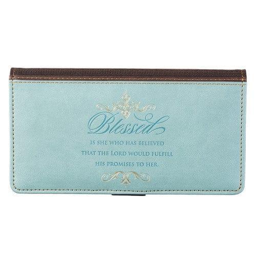 Blessed Blue Faux Leather checkbook cover - Pura Vida Books