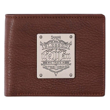 Blessed Is The Man Brown Genuine Leather Wallet - Jeremiah 17:7 - Pura Vida Books