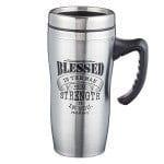 Blessed is the Man Stainless Steel Travel Mug With Handle - Psalm 84:5 - Pura Vida Books