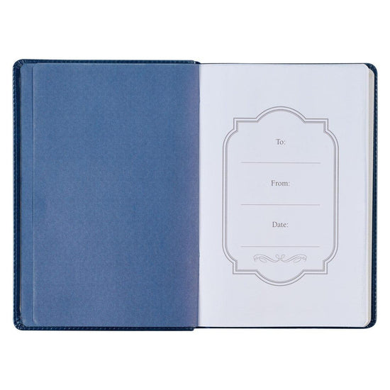 Blessed is the One Navy Faux Leather Classic Journal - Jeremiah 17:7 - Pura Vida Books