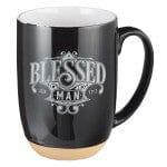 Blessed Man Ceramic Coffee Mug with Dipped Clay Base - Jeremiah 17:7 (Taza) - Pura Vida Books