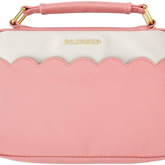 Blessed Pink Scalloped Faux Leather Fashion Bible Cover - Pura Vida Books