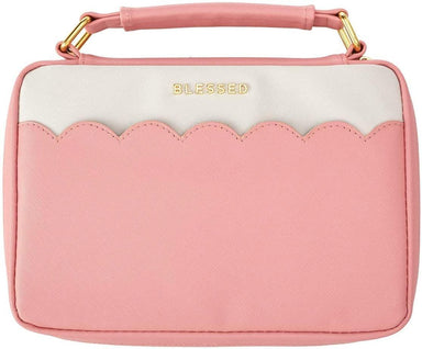 Blessed Pink Scalloped Faux Leather Fashion Bible Cover - Pura Vida Books