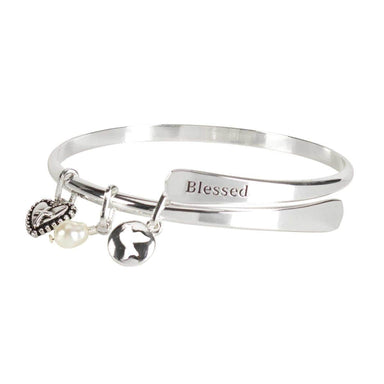 Blessed Wire Wrap Bangle With Pearl - Pura Vida Books