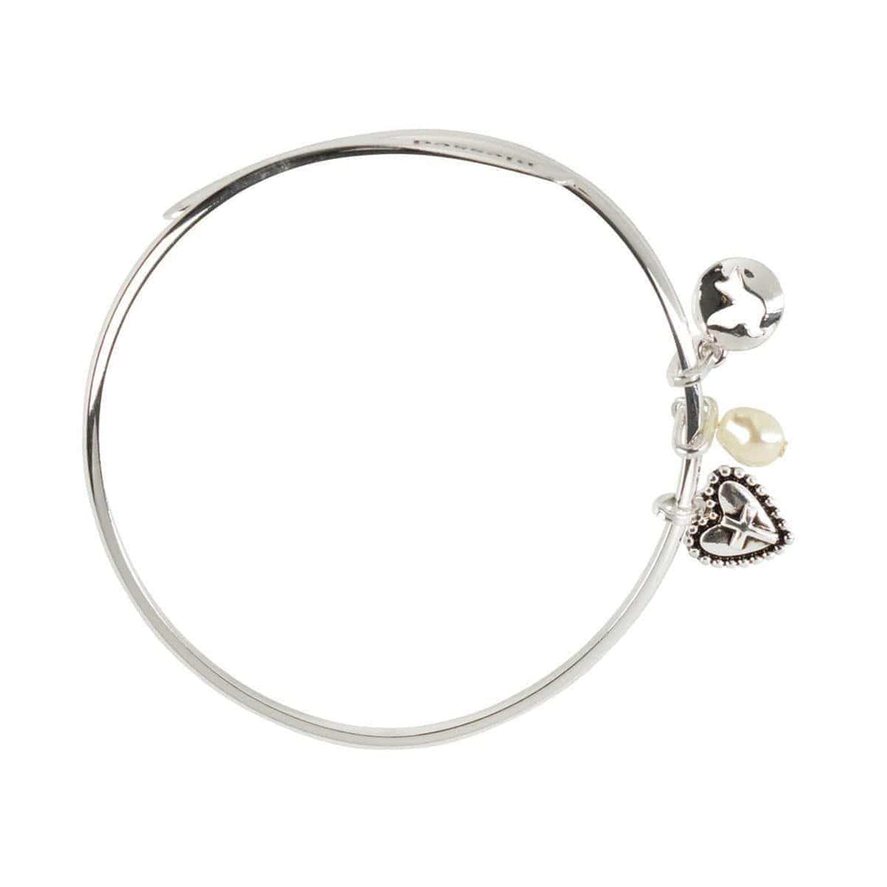 Blessed Wire Wrap Bangle With Pearl - Pura Vida Books