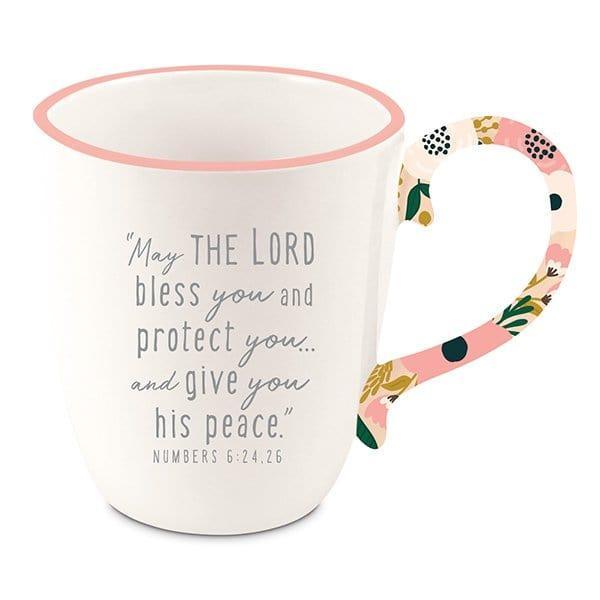 Blessing, Numbers 6:24, 26, Ceramic Mug, Floral - Pura Vida Books