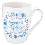 Blue Floral Amazing Grace Coffee Mug - Pura Vida Books