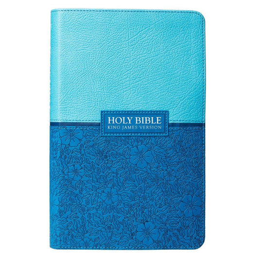 Blue Two-tone Faux Leather Giant Print King James Version Bible - Pura Vida Books