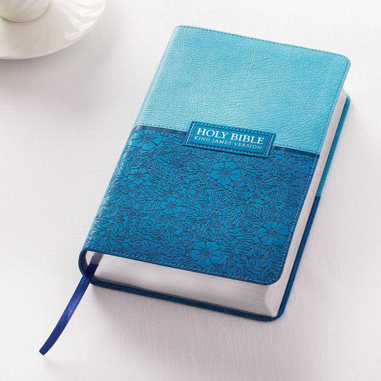 Blue Two-tone Faux Leather Giant Print King James Version Bible - Pura Vida Books