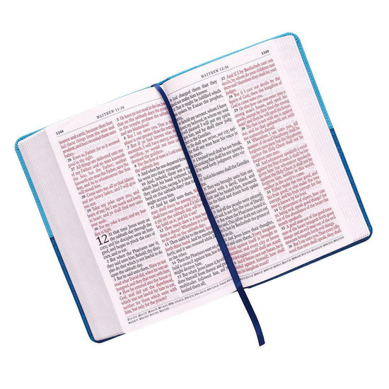 Blue Two-tone Faux Leather Giant Print King James Version Bible - Pura Vida Books