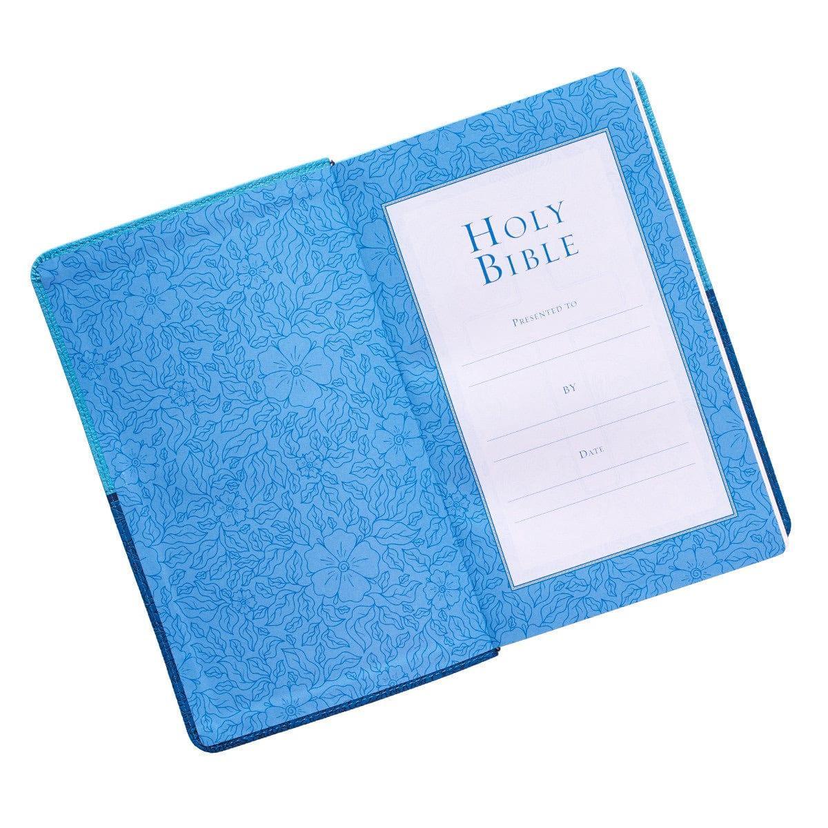 Blue Two-tone Faux Leather Giant Print King James Version Bible - Pura Vida Books