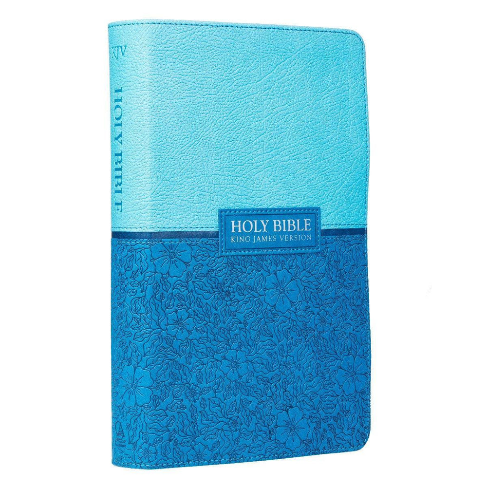 Blue Two-tone Faux Leather Giant Print King James Version Bible - Pura Vida Books