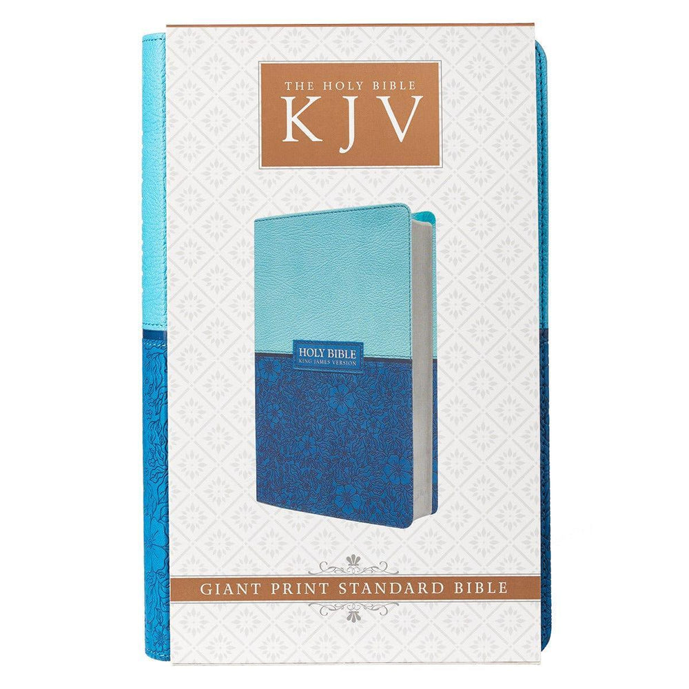 Blue Two-tone Faux Leather Giant Print King James Version Bible - Pura Vida Books
