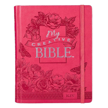 Bright Pink Faux Leather Hardcover My Creative Bible - KJV Journaling Bible - Pura Vida Books