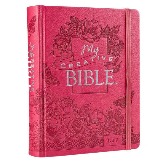 Bright Pink Faux Leather Hardcover My Creative Bible - KJV Journaling Bible - Pura Vida Books