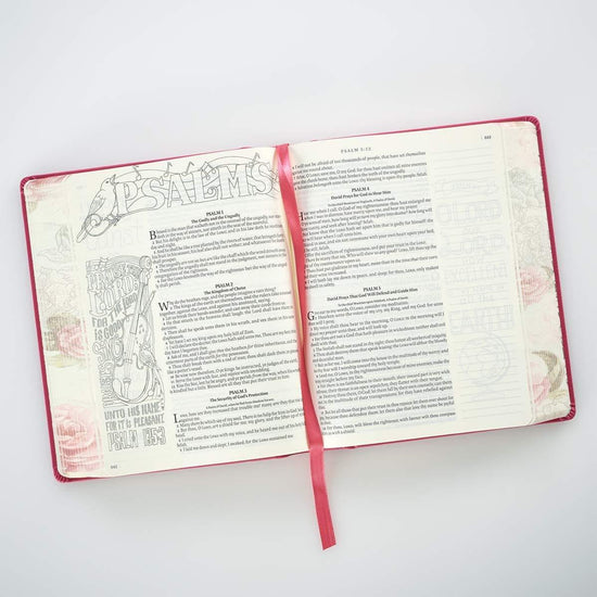 Bright Pink Faux Leather Hardcover My Creative Bible - KJV Journaling Bible - Pura Vida Books