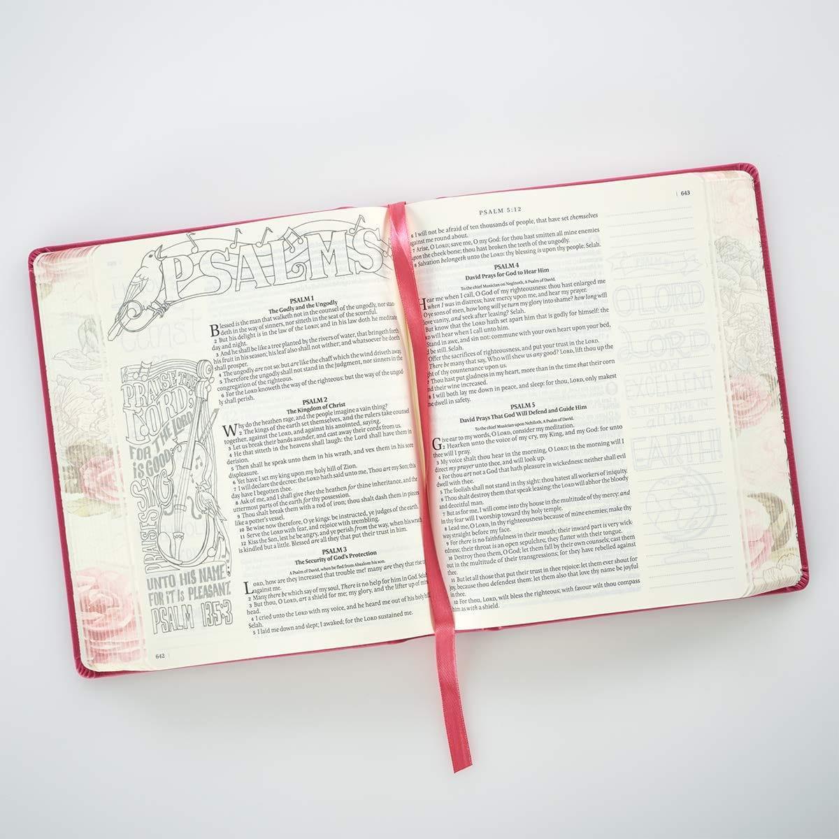 Bright Pink Faux Leather Hardcover My Creative Bible - KJV Journaling Bible - Pura Vida Books