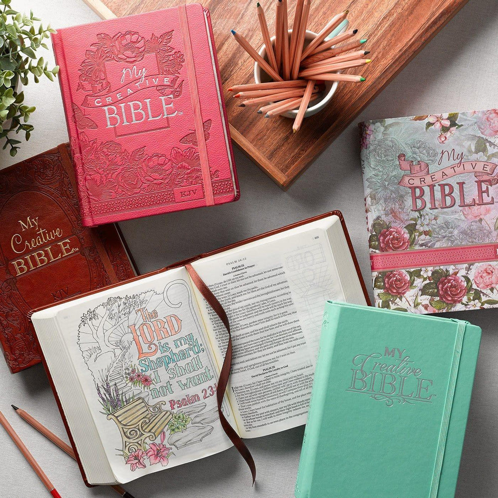 Bright Pink Faux Leather Hardcover My Creative Bible - KJV Journaling Bible - Pura Vida Books