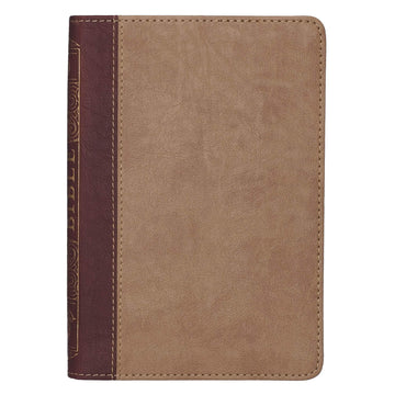 Brown Half-bound Faux Leather Compact King James Version Bible - Pura Vida Books