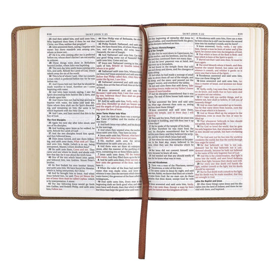 Brown Half-bound Faux Leather Compact King James Version Bible - Pura Vida Books