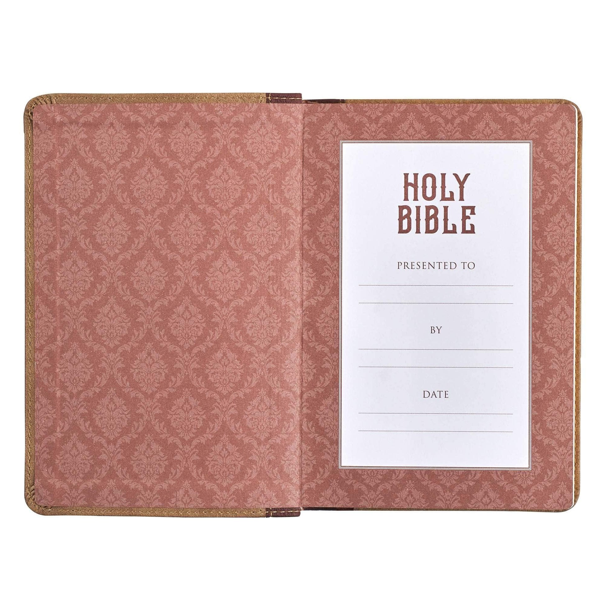 Brown Half-bound Faux Leather Compact King James Version Bible - Pura Vida Books