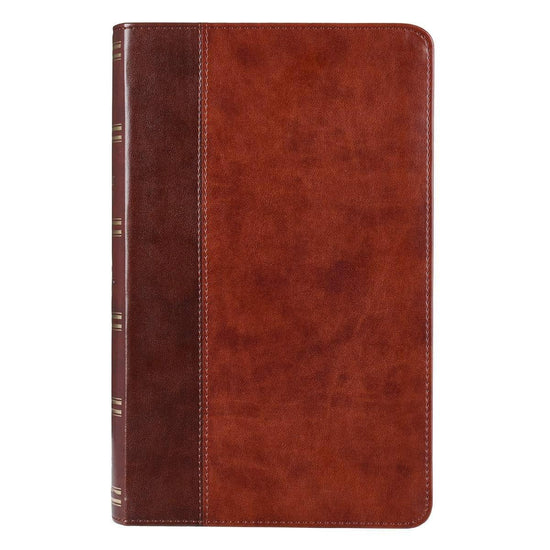 Brown Quarter-bound Faux Leather Giant Print King James Version Bible - Pura Vida Books