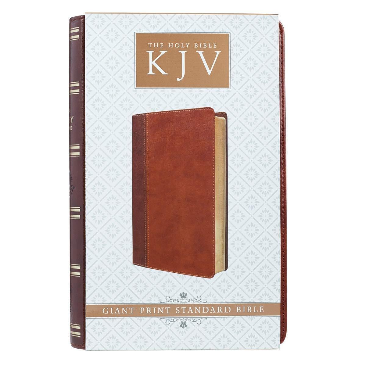 Brown Quarter-bound Faux Leather Giant Print King James Version Bible - Pura Vida Books