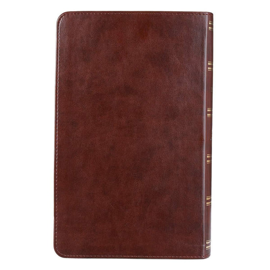 Brown Quarter-bound Faux Leather Giant Print King James Version Bible - Pura Vida Books