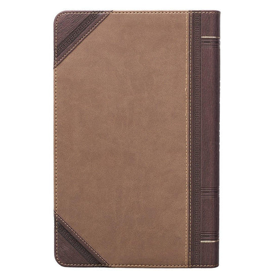 Brown Two-tone Quarter-bound Faux Leather Giant Print King James Version Bible - Pura Vida Books