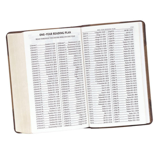 Brown Two-tone Quarter-bound Faux Leather Giant Print King James Version Bible - Pura Vida Books