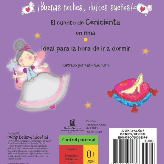 Buenas Noches, Dulces Suenos! Cenicienta - Pura Vida Books