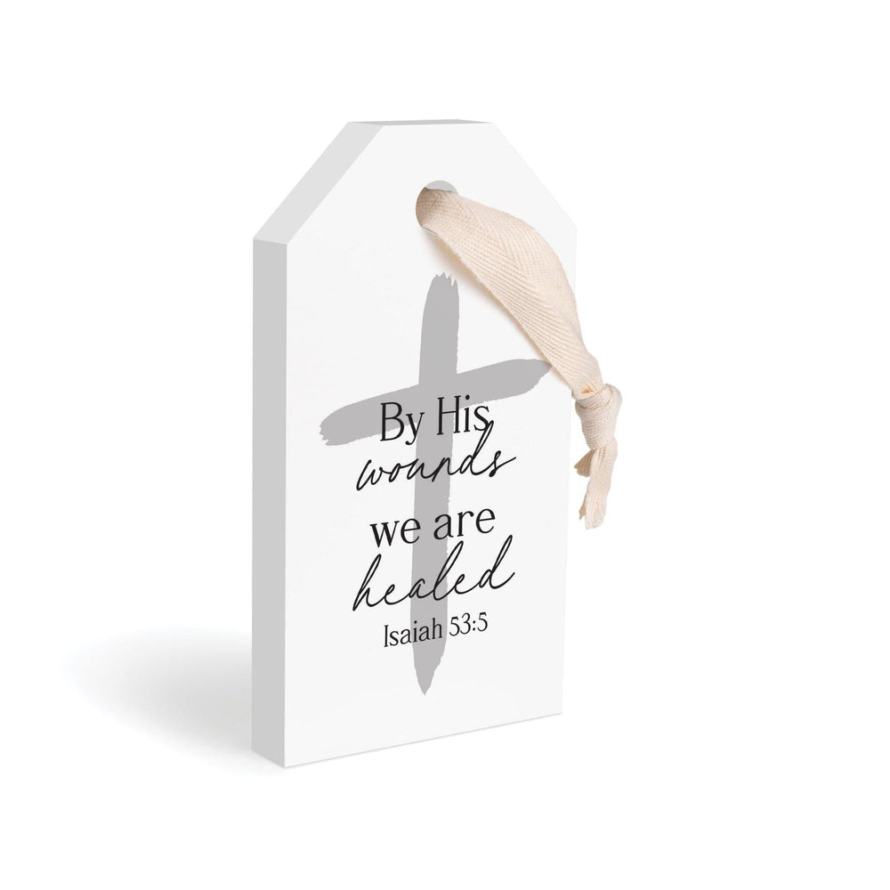 By His Wounds We Are Healed Tag Shape Décor - Pura Vida Books