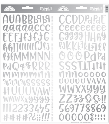 Cardstock stickers silver foil( letras en lámina de plata)