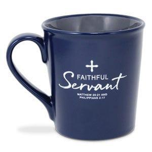 Ceramic Mug-Faithful Servant III Navy Blue - Pura Vida Books