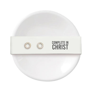 Ceramic Ring Dish & Earrings - Complete in Christ - Pura Vida Books