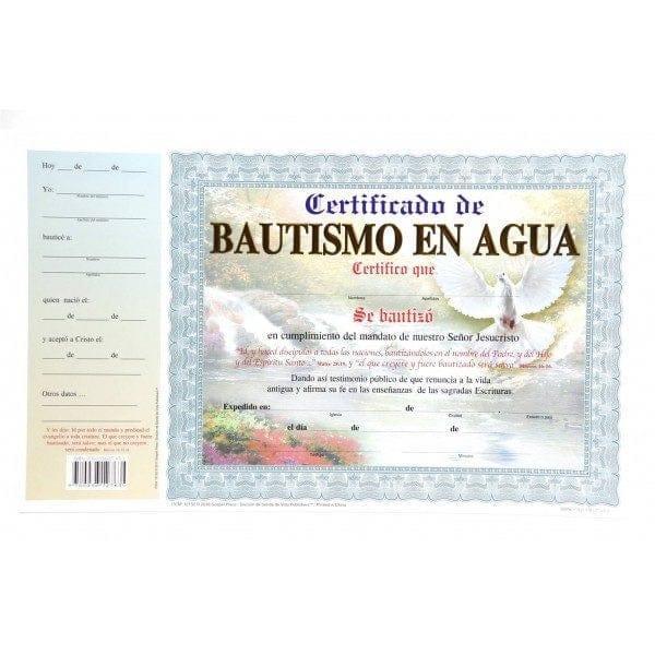 Certificado de Bautismo en Agua - Pura Vida Books