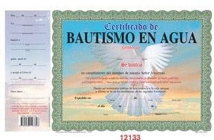 Certificado de Bautismo en Agua - Pura Vida Books