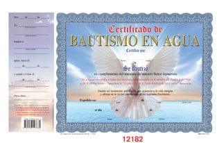 Certificado de Bautismo en Agua - Pura Vida Books