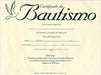 Certificado de Bautismo - Pura Vida Books