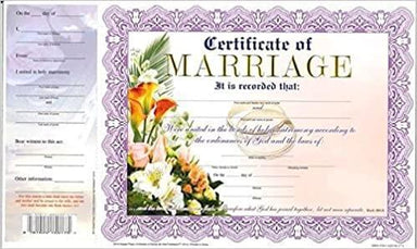 Certificate of Marriage - Pura Vida Books