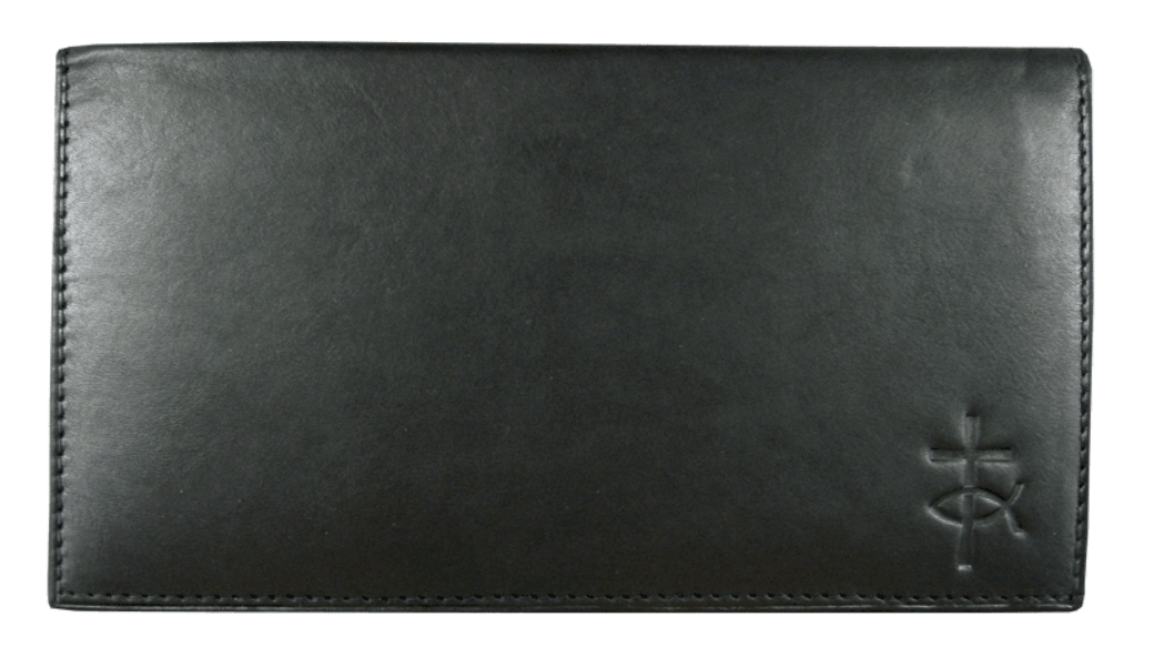 Checkbook Cover Leather Black - Pura Vida Books