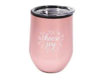 Choose Joy - Tumbler Stainless Steel Rose Gold 12 Oz Mug - Pura Vida Books