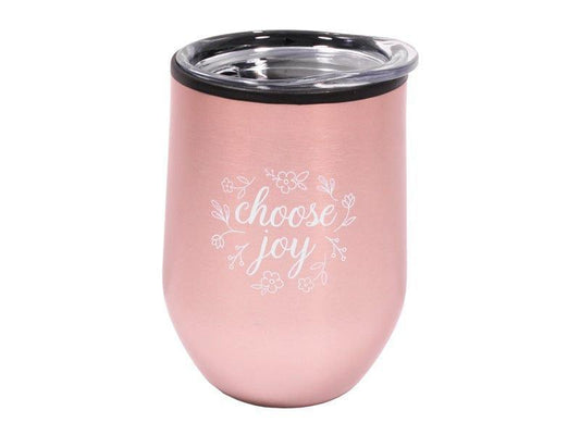 Choose Joy - Tumbler Stainless Steel Rose Gold 12 Oz Mug - Pura Vida Books