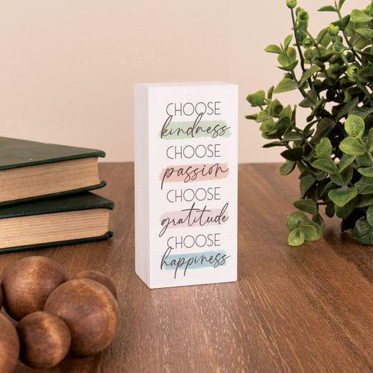 Choose Kindness Choose Passion Choose Gratitude Choose Happiness Word Block - Pura Vida Books