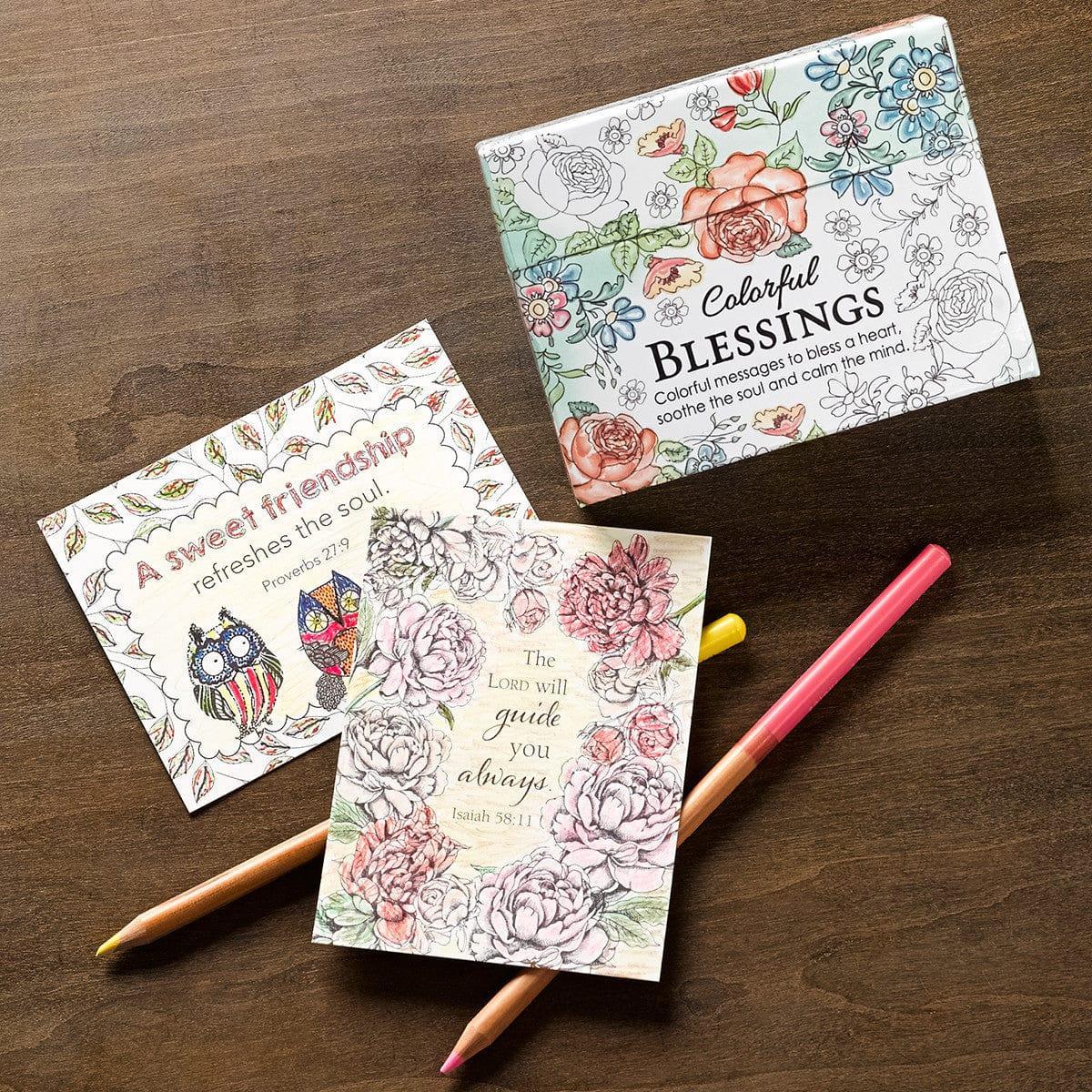 Colorful Blessings Coloring Cards - Pura Vida Books