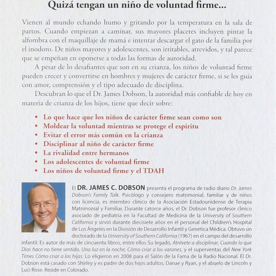 Como criar un niño de voluntad firme - James Dobson - Pura Vida Books